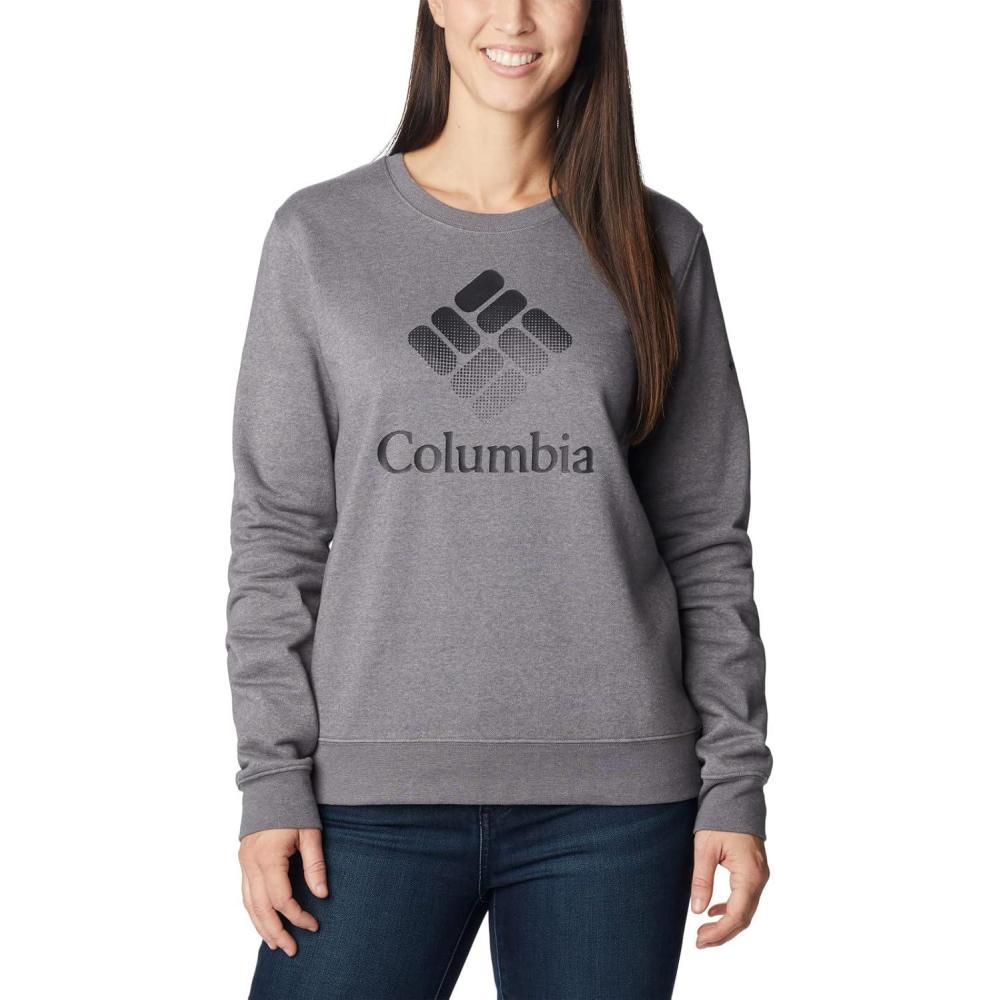 imageColumbia womens Columbia Trek Graphic CrewTrek Graphic CrewCity Grey HeatherBlack Csc Stacked Logo