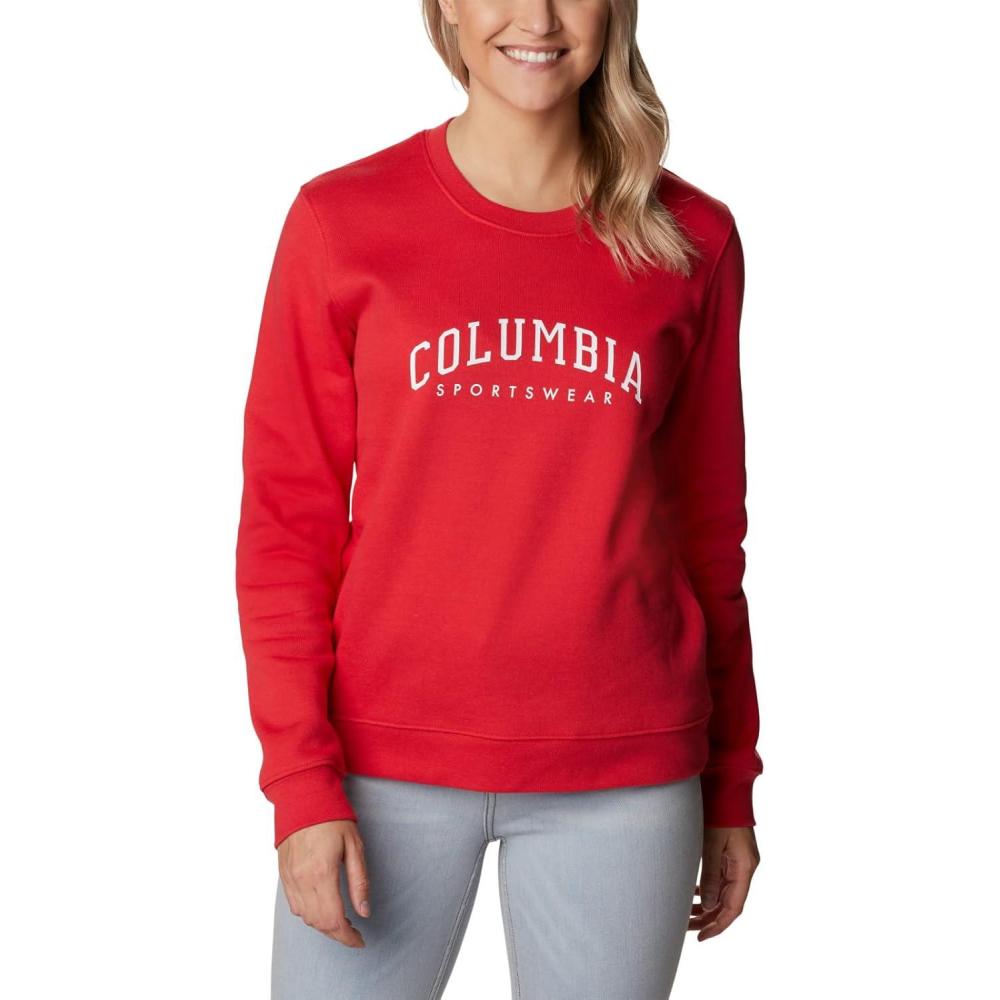 imageColumbia womens Columbia Trek Graphic CrewTrek Graphic CrewRed LilyCsc Collegiate