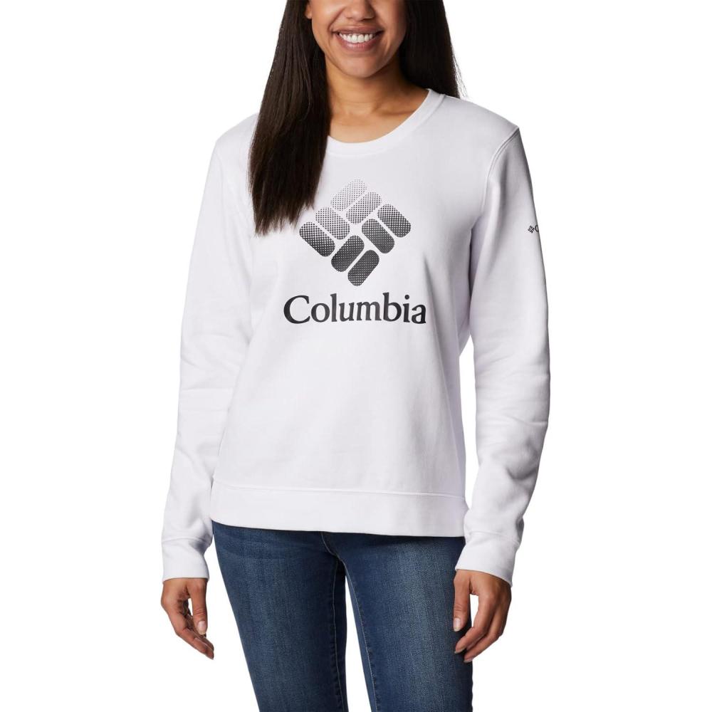 imageColumbia womens Columbia Trek Graphic CrewTrek Graphic CrewWhiteBlack Csc Stacked Logo