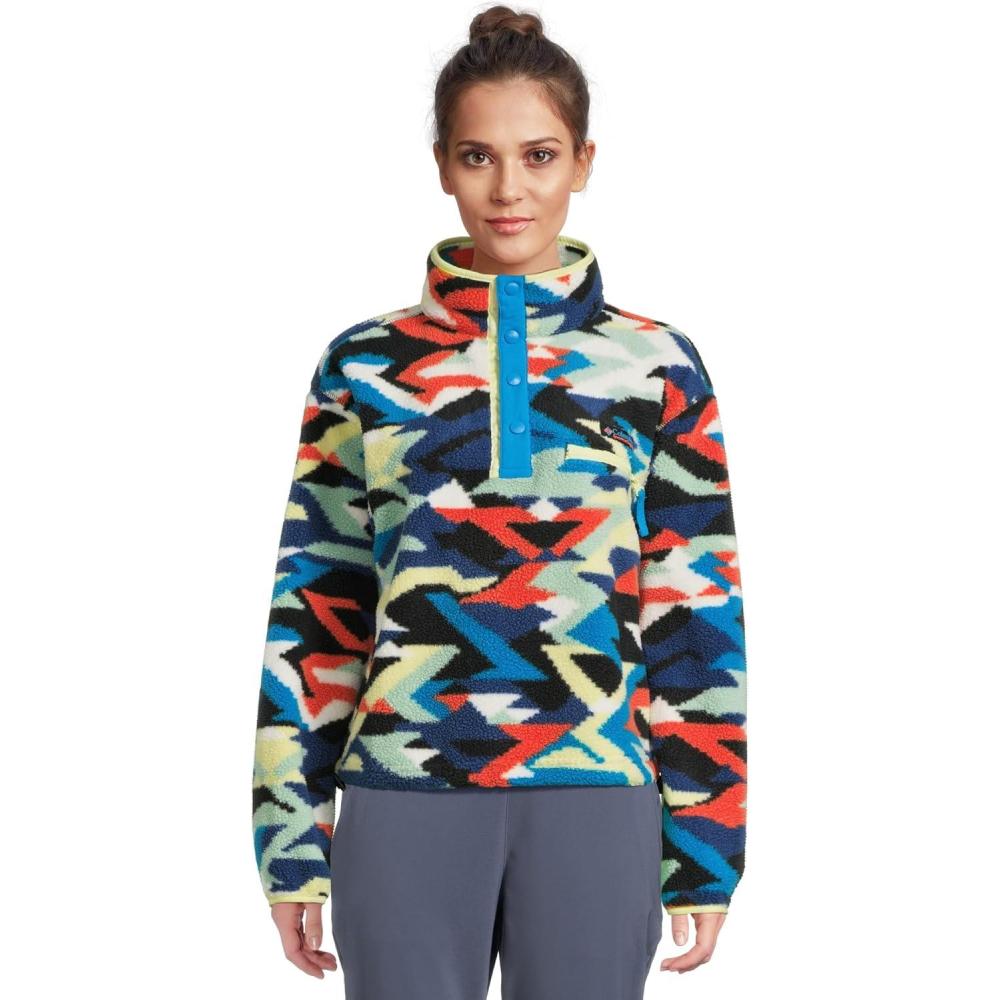 imageColumbia womens Helvetia Ii Printed Cropped Half SnapCompass Blue ReflectionsCompass Blue