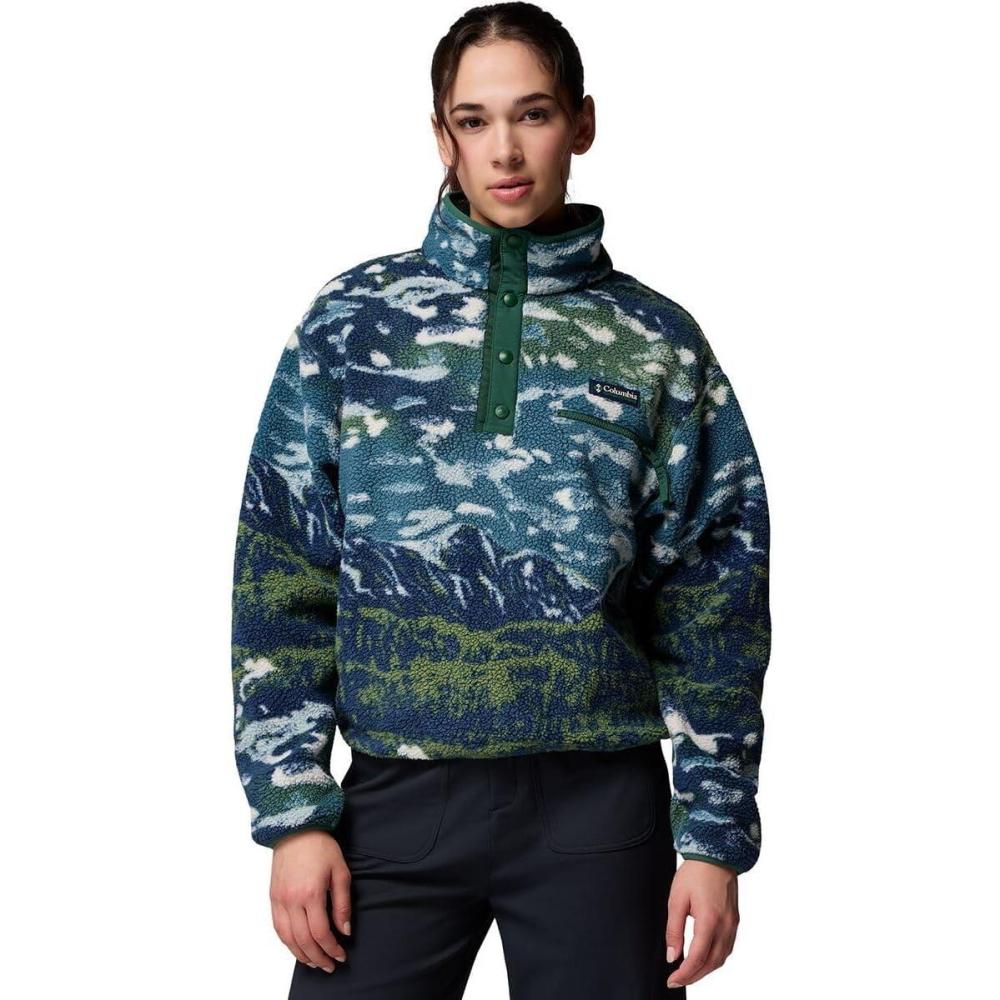 imageColumbia womens Helvetia Ii Printed Cropped Half SnapEverblue SistersRain Forest