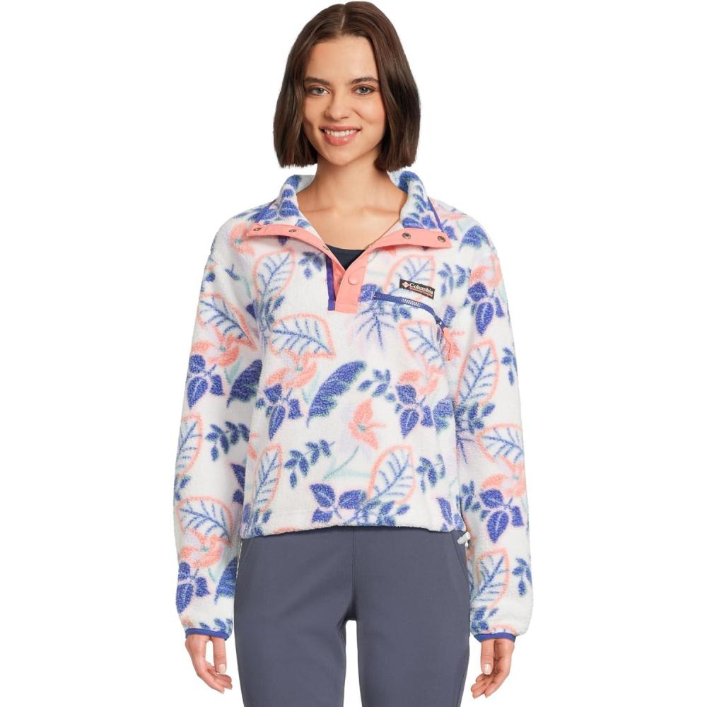 imageColumbia womens Helvetia Ii Printed Cropped Half SnapSea Salt Pasteled Multi