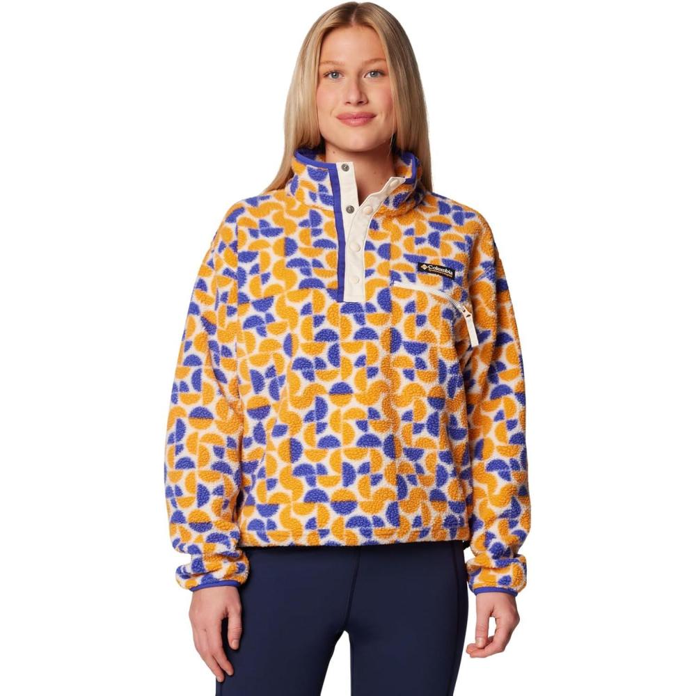 imageColumbia womens Helvetia Ii Printed Cropped Half SnapSunstone Retroscape