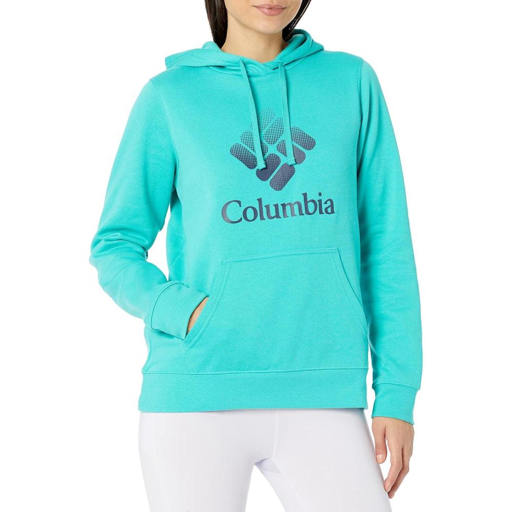 imageColumbia womens Trek Graphic Treatment HoodieBright AquaNocturnal Csc Stacked Logo