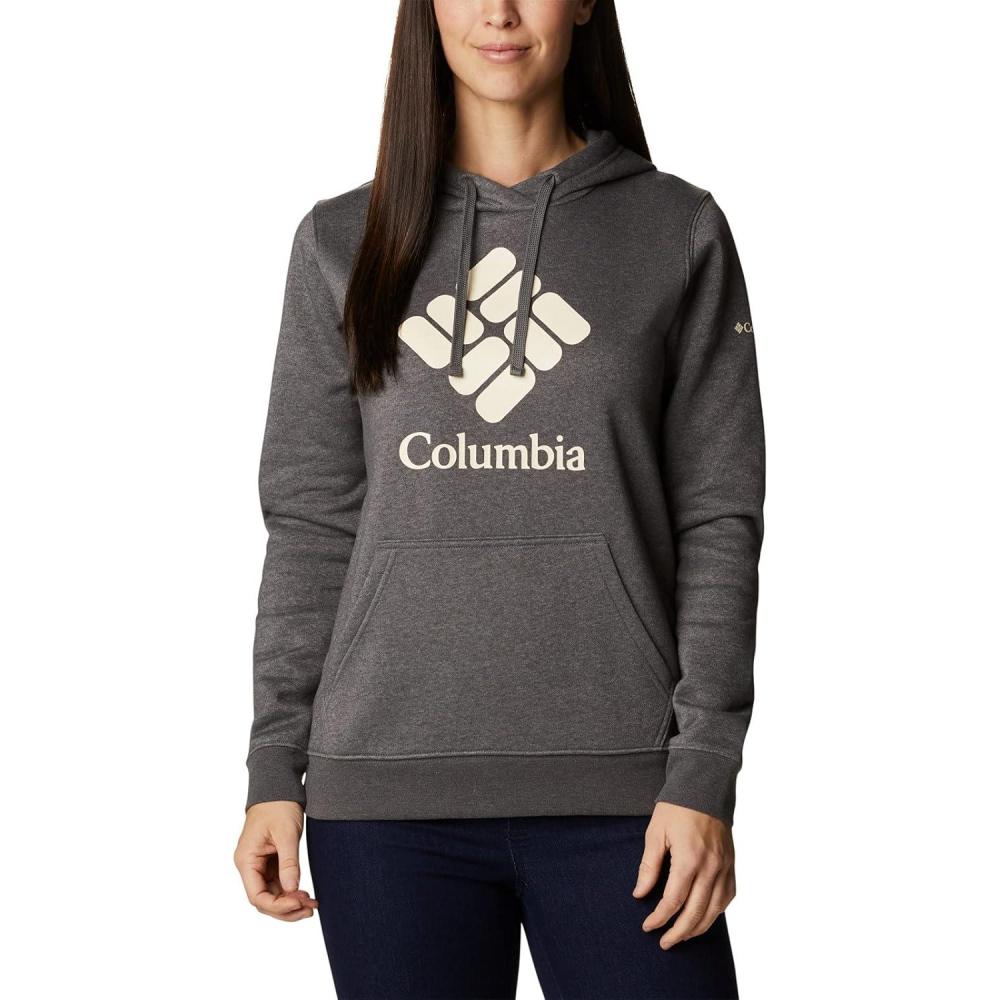 imageColumbia womens Trek Graphic Treatment HoodieCharcoal HeatherStacked Gem
