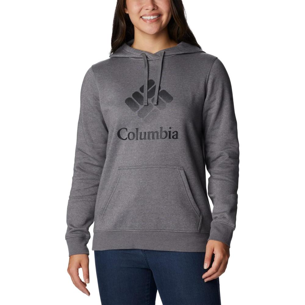 imageColumbia womens Trek Graphic Treatment HoodieCity Grey HeatherBlack Csc Stacked Logo
