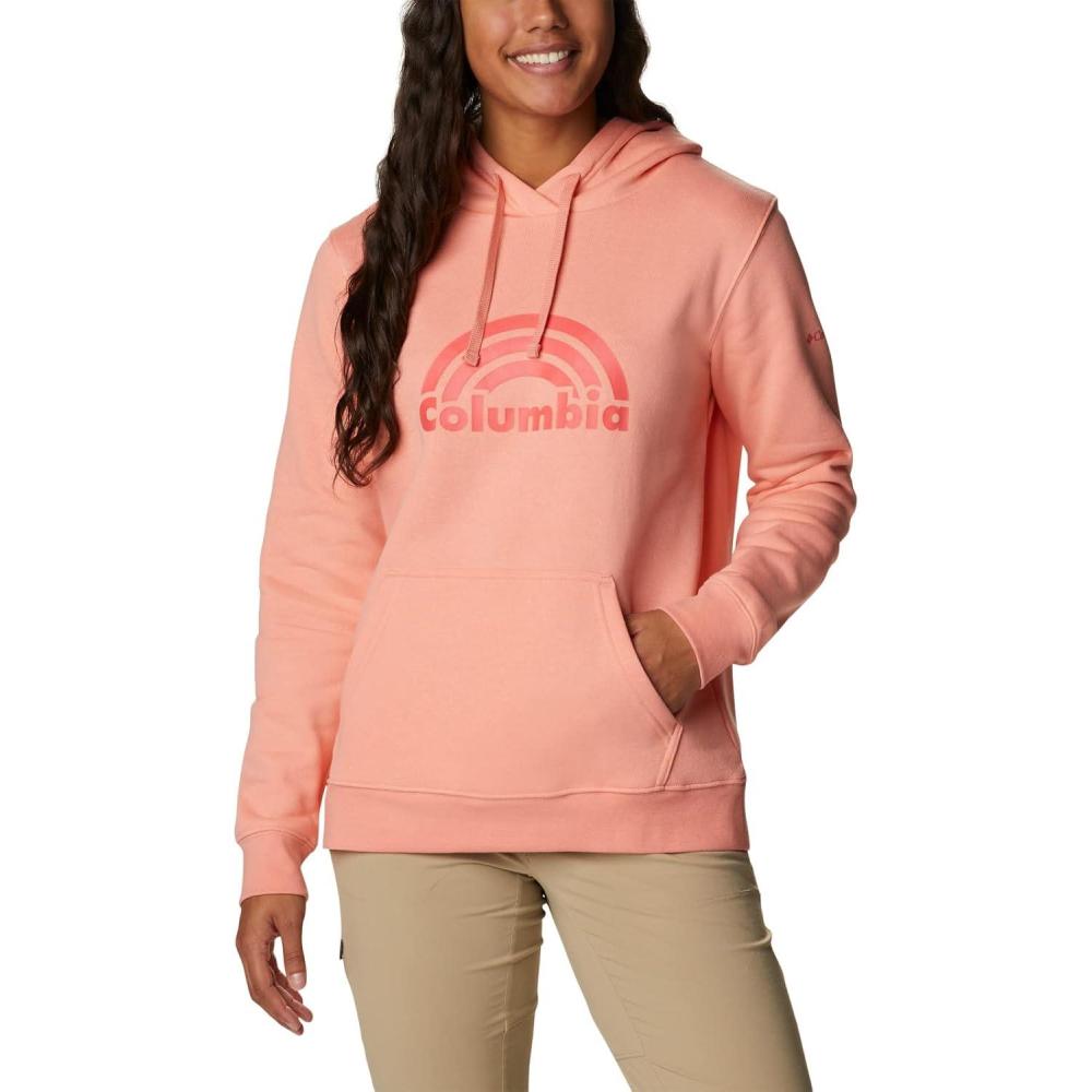 imageColumbia womens Trek Graphic Treatment HoodieCoral ReefRainbow