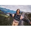 Columbia womens Helvetia Ii Printed Cropped Half Snap(Collegiate Navy Dolomites)