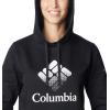Columbia womens Trek Graphic Treatment Hoodie(Black/White Csc Stacked Logo)
