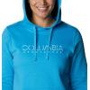 Columbia womens Trek Graphic Treatment Hoodie(Blue Chill/Columbia Stencil)