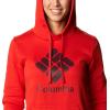Columbia womens Trek Graphic Treatment Hoodie(Bold Orange/Stacked Gem)