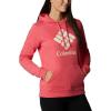 Columbia womens Trek Graphic Treatment Hoodie(Bright Geranium/Stacked Gem)