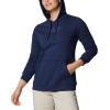 Columbia womens Trek Graphic Treatment Hoodie(Collegiate Navy/Casual Script)