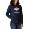 Columbia womens Trek Graphic Treatment Hoodie(Collegiate Navy/Stacked Gem)