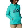Columbia womens Trek Graphic Treatment Hoodie(Electric Turquoise/Rainbow)