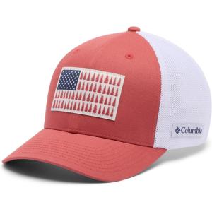 Columbia Unisex Adult PFG Logo Mesh Ball Cap(Washed Red)