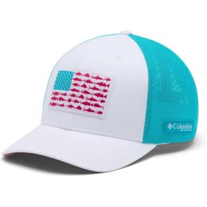 Columbia Unisex Adult PFG Logo Mesh Ball Cap(White/Guava Pink/Fish Flag)