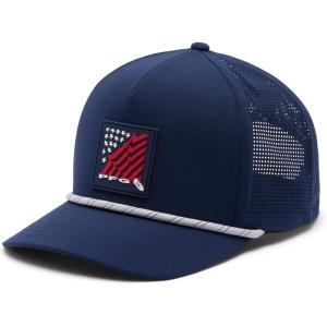 Columbia Womens PFG Tidal Pursuit 3D Stretch Snap Back(Collegiate Navy/Americana Waves)