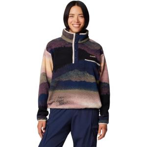 Columbia womens Helvetia Ii Printed Cropped Half Snap(Collegiate Navy Dolomites)