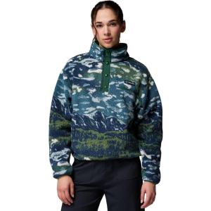 Columbia womens Helvetia Ii Printed Cropped Half Snap(Everblue Sisters/Rain Forest)
