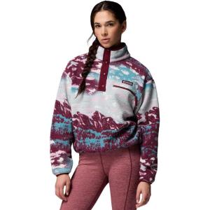 Columbia womens Helvetia Ii Printed Cropped Half Snap(Rich Wine Sisters/Rich Wine)