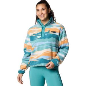 Columbia womens Helvetia Ii Printed Cropped Half Snap(Teal Rogue Valley)