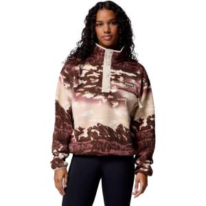 Columbia womens Helvetia Ii Printed Cropped Half Snap(Tobacco Sisters/Dark Stone)