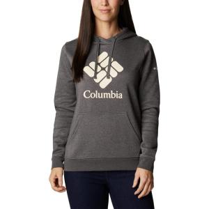 Columbia womens Trek Graphic Treatment Hoodie(Charcoal Heather/Stacked Gem)