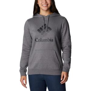 Columbia womens Trek Graphic Treatment Hoodie(City Grey Heather/Black Csc Stacked Logo)