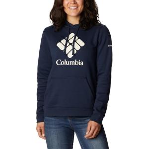 Columbia womens Trek Graphic Treatment Hoodie(Collegiate Navy/Stacked Gem)