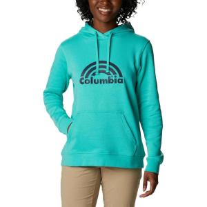 Columbia womens Trek Graphic Treatment Hoodie(Electric Turquoise/Rainbow)