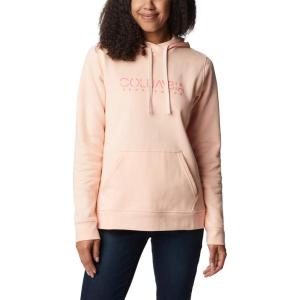 Columbia womens Trek Graphic Treatment Hoodie(Peach Blossom/Columbia Stencil)