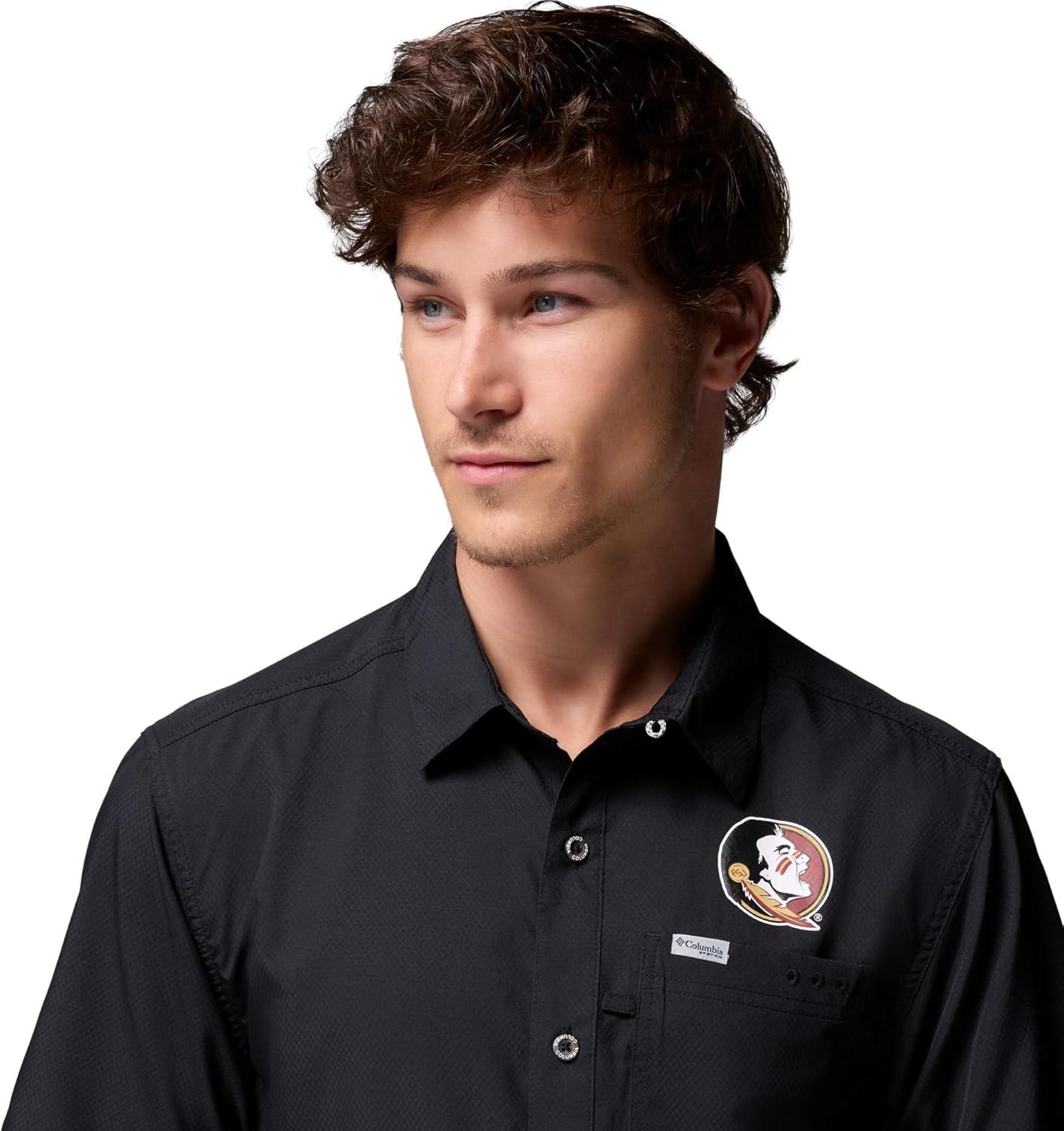 imageColumbia Mens Collegiate Slack Tide Camp ShirtFsu Black