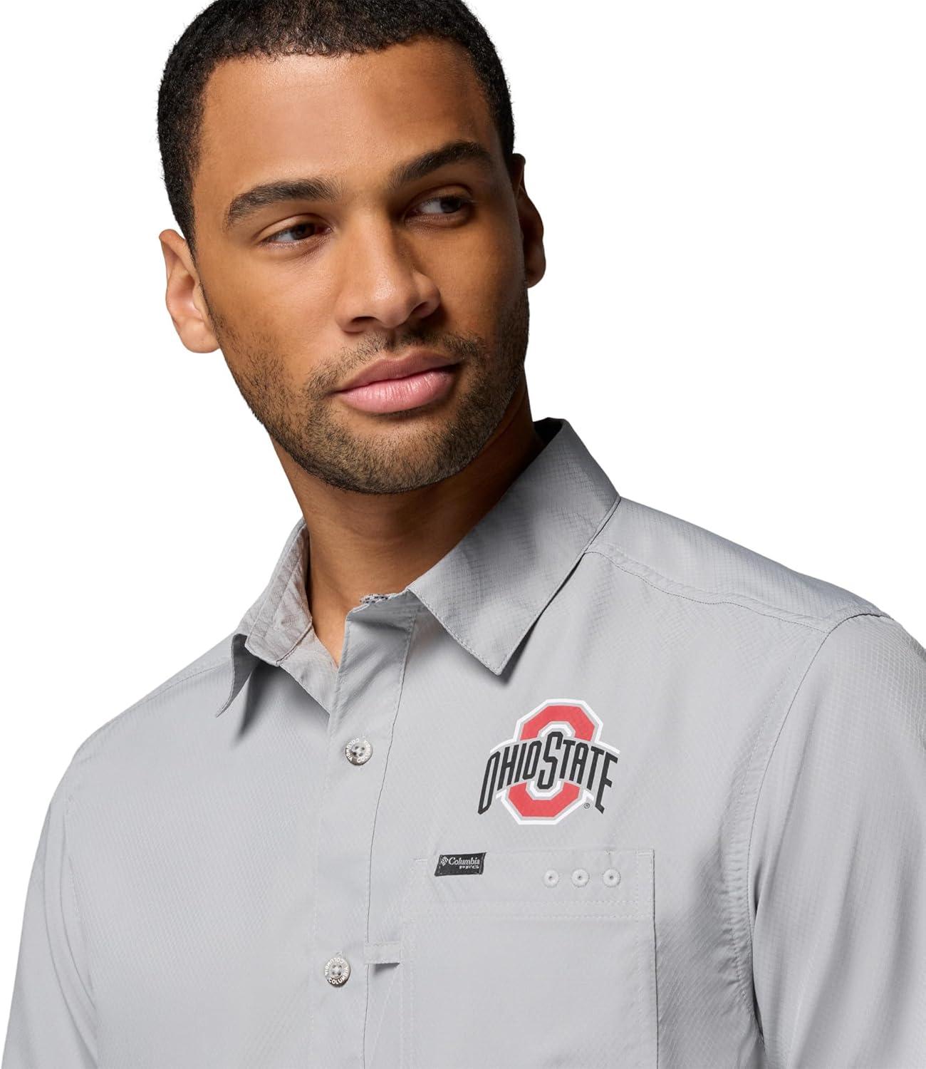 imageColumbia Mens Collegiate Slack Tide Camp ShirtOs Columbia Grey
