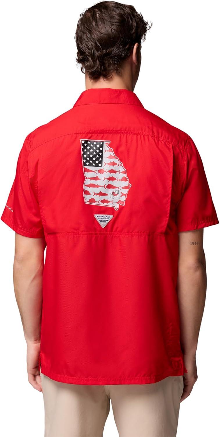 imageColumbia Mens Collegiate Slack Tide Camp ShirtUga Bright Red