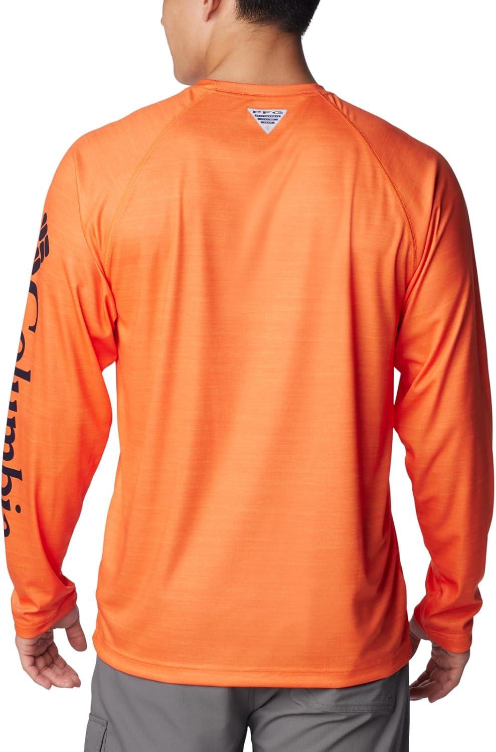imageColumbia Mens Collegiate Terminal Tackle Heather Long Sleeve ShirtHiking ShirtAub Spark Orange Heather