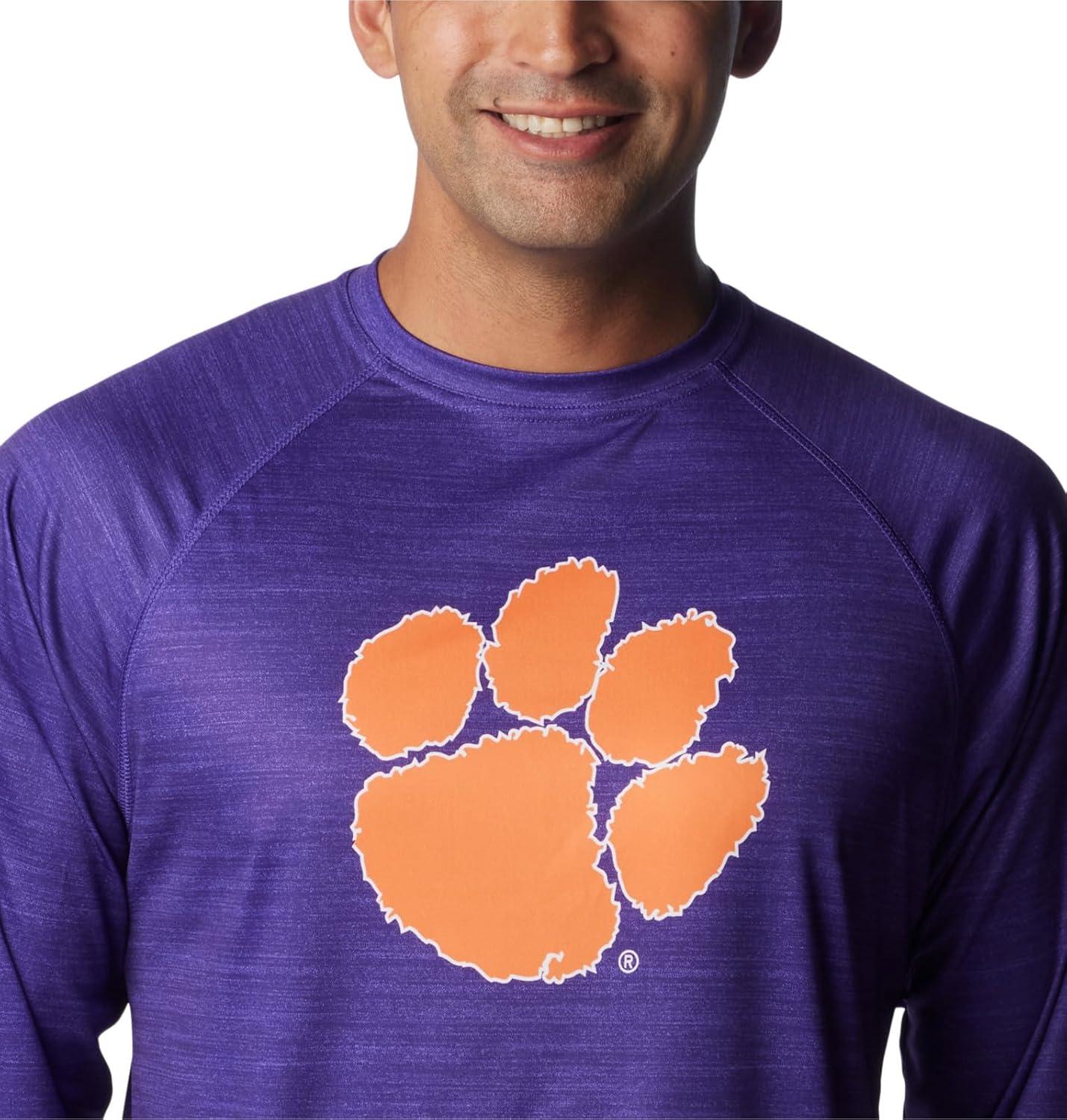imageColumbia Mens Collegiate Terminal Tackle Heather Long Sleeve ShirtHiking ShirtCle Vivid Purple Heather