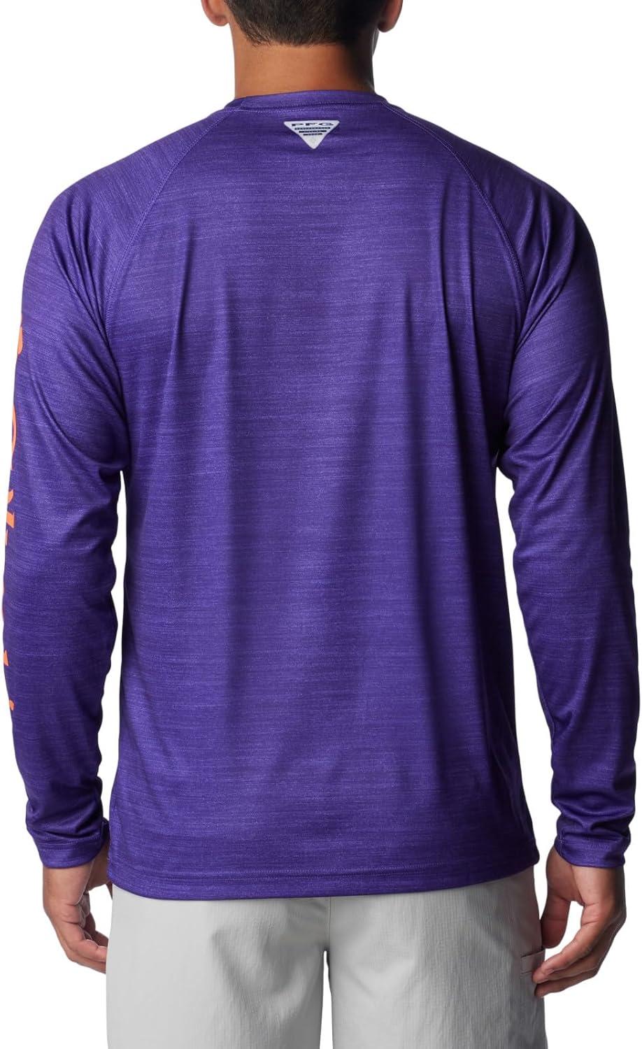 imageColumbia Mens Collegiate Terminal Tackle Heather Long Sleeve ShirtHiking ShirtCle Vivid Purple Heather