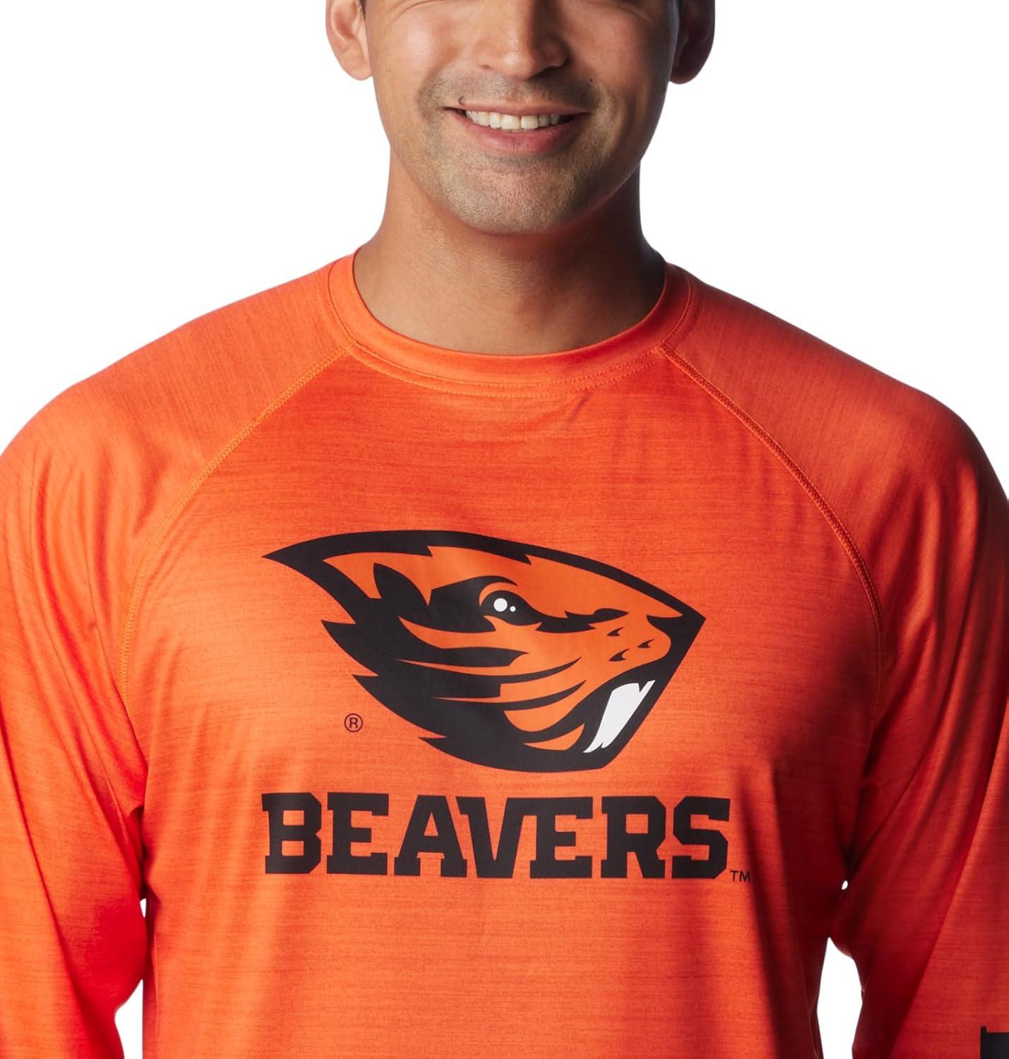 imageColumbia Mens Collegiate Terminal Tackle Heather Long Sleeve ShirtHiking ShirtOsu Tangy Orange Heather