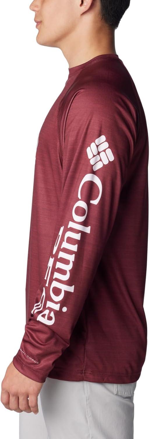 imageColumbia Mens Collegiate Terminal Tackle Heather Long Sleeve ShirtHiking ShirtTam Deep Maroon Heather