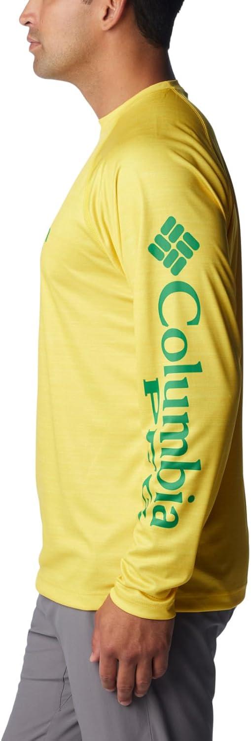 imageColumbia Mens Collegiate Terminal Tackle Heather Long Sleeve ShirtHiking ShirtUo Yellow Glo Heather