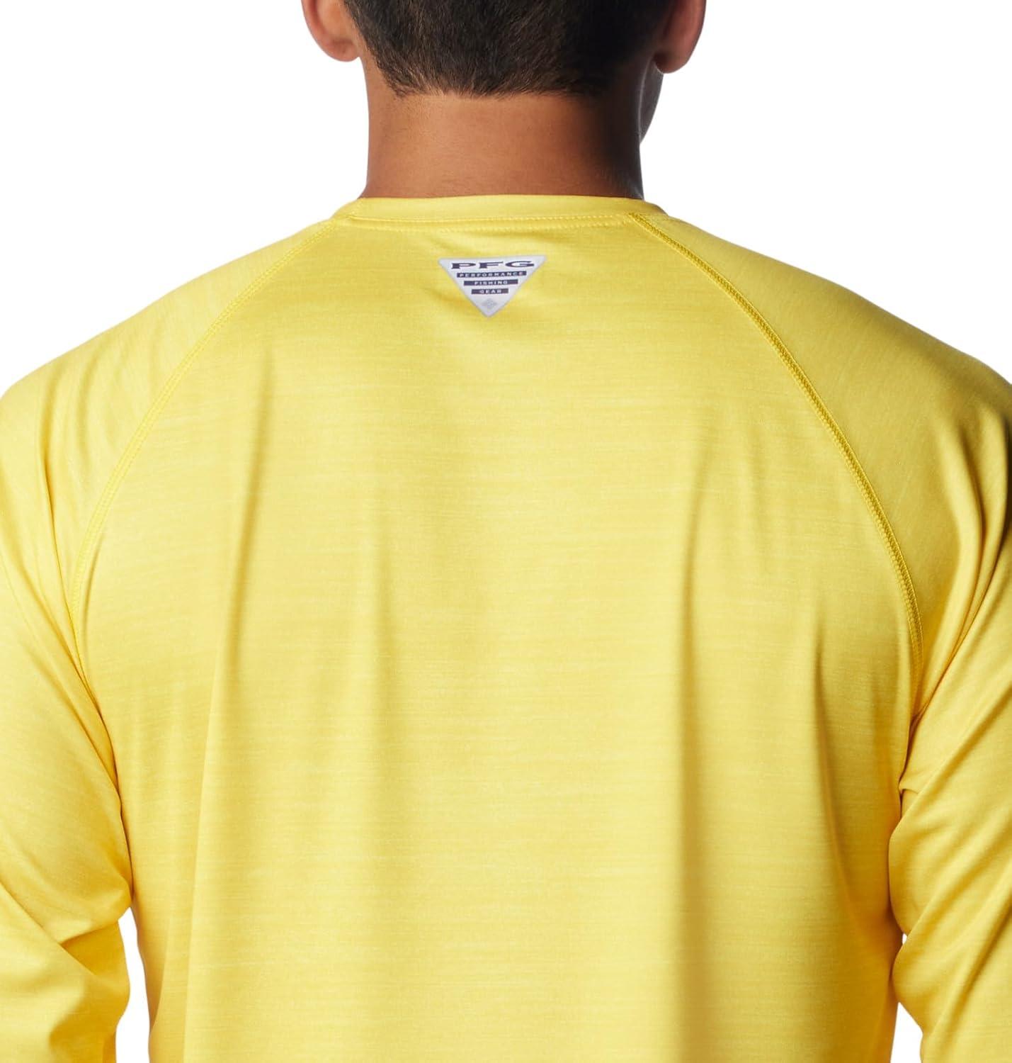 imageColumbia Mens Collegiate Terminal Tackle Heather Long Sleeve ShirtHiking ShirtUo Yellow Glo Heather
