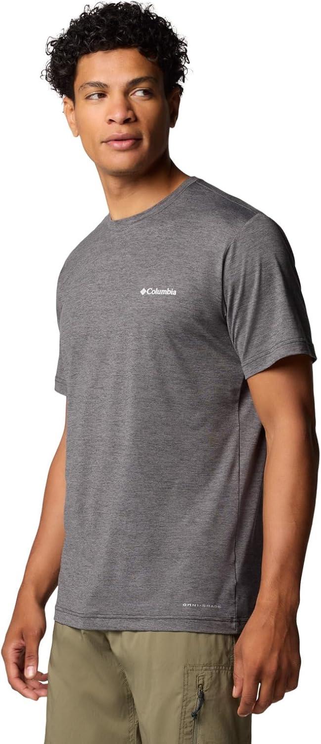 imageColumbia Mens Kwick Hike Back Graphic Short Sleeve TeeBlack HeatherLinear View Multi