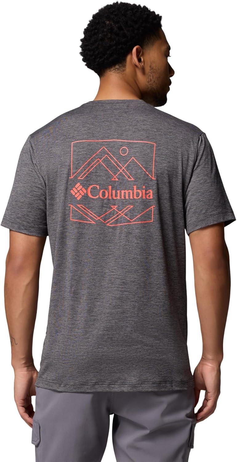 imageColumbia Mens Kwick Hike Back Graphic Short Sleeve TeeBlack HeatherLinescape