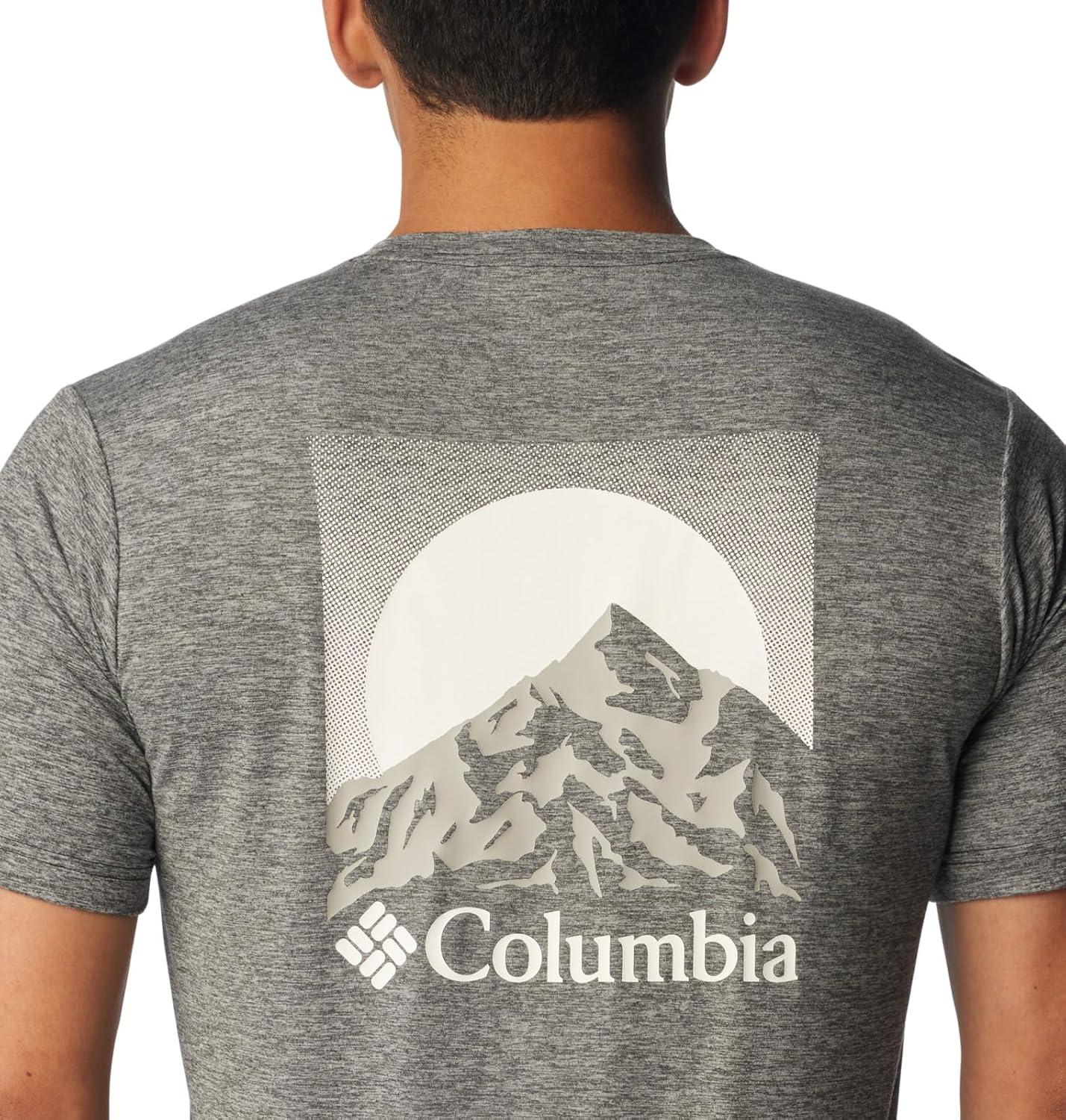 imageColumbia Mens Kwick Hike Back Graphic Short Sleeve TeeBlack HeatherMoonscape