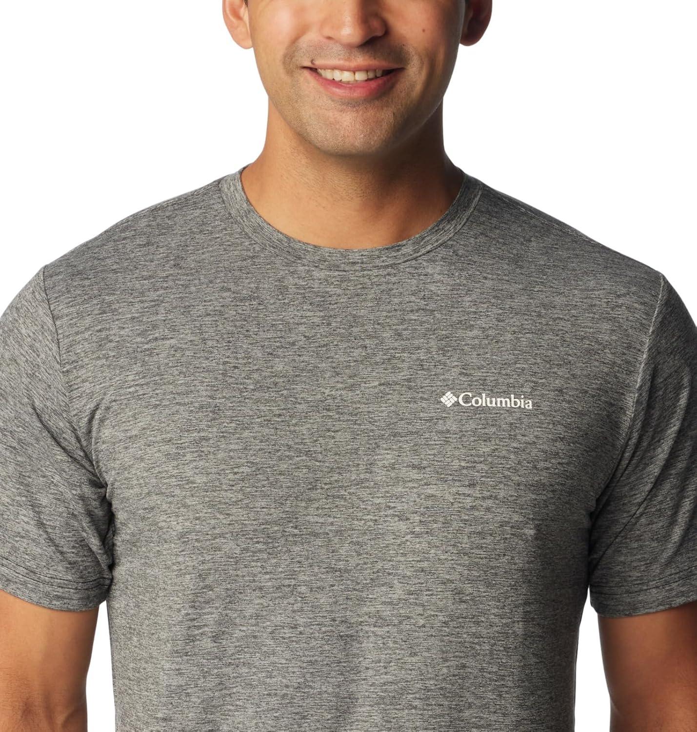 imageColumbia Mens Kwick Hike Back Graphic Short Sleeve TeeBlack HeatherMoonscape
