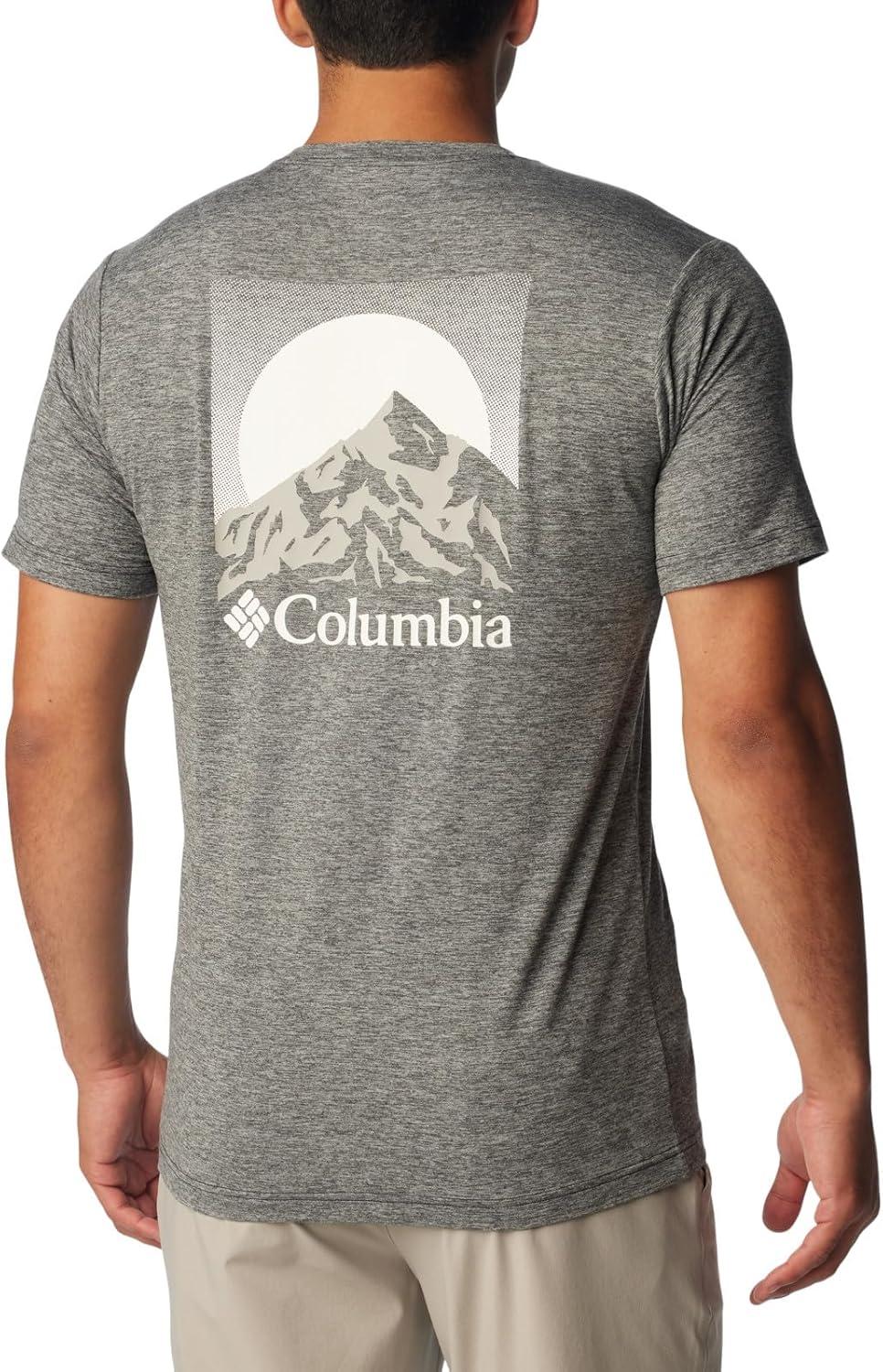 imageColumbia Mens Kwick Hike Back Graphic Short Sleeve TeeBlack HeatherMoonscape