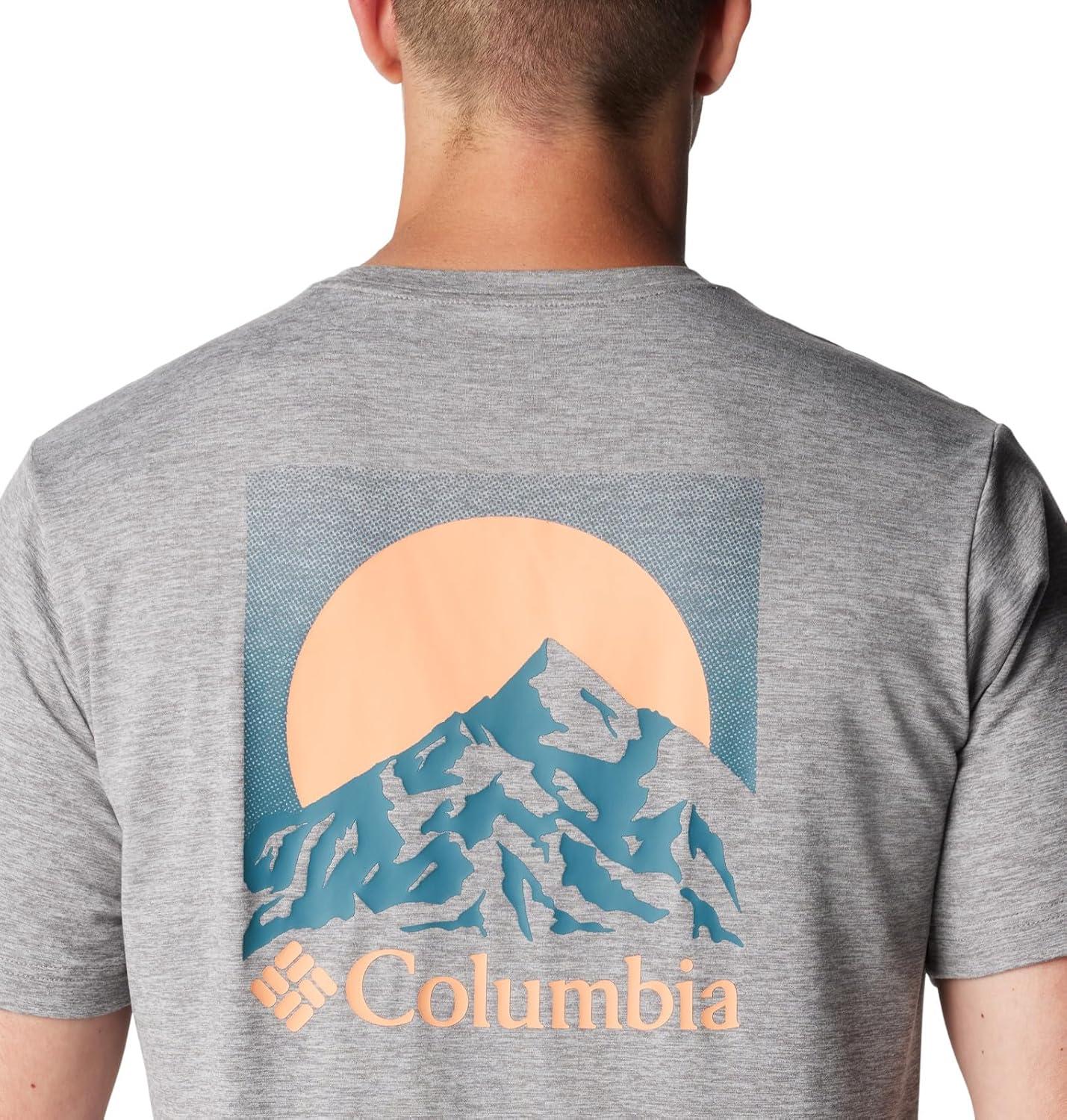 imageColumbia Mens Kwick Hike Back Graphic Short Sleeve TeeBoulder HeatherMoonscape