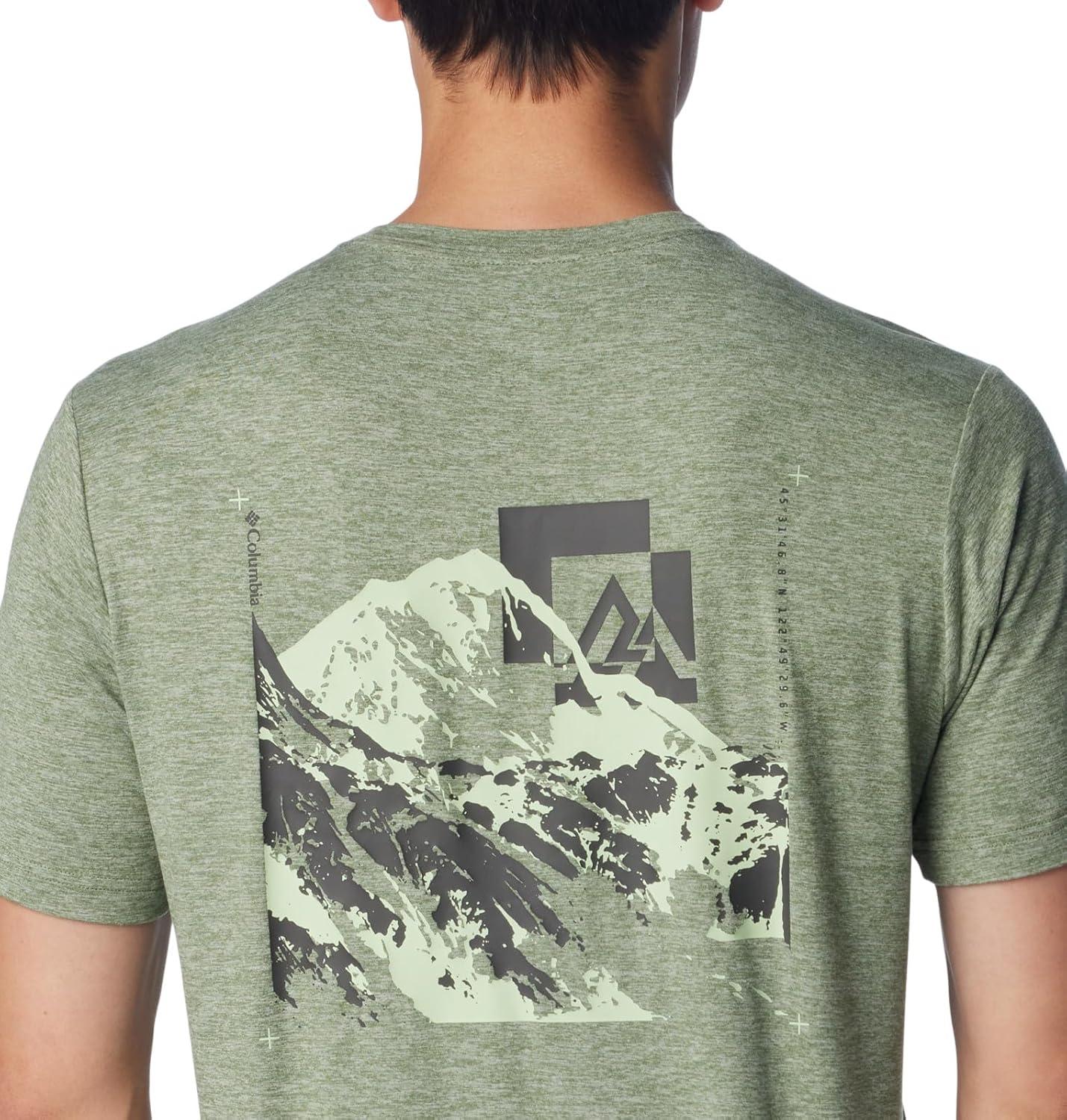 imageColumbia Mens Kwick Hike Back Graphic Short Sleeve TeeCanteen HeatherMountainair