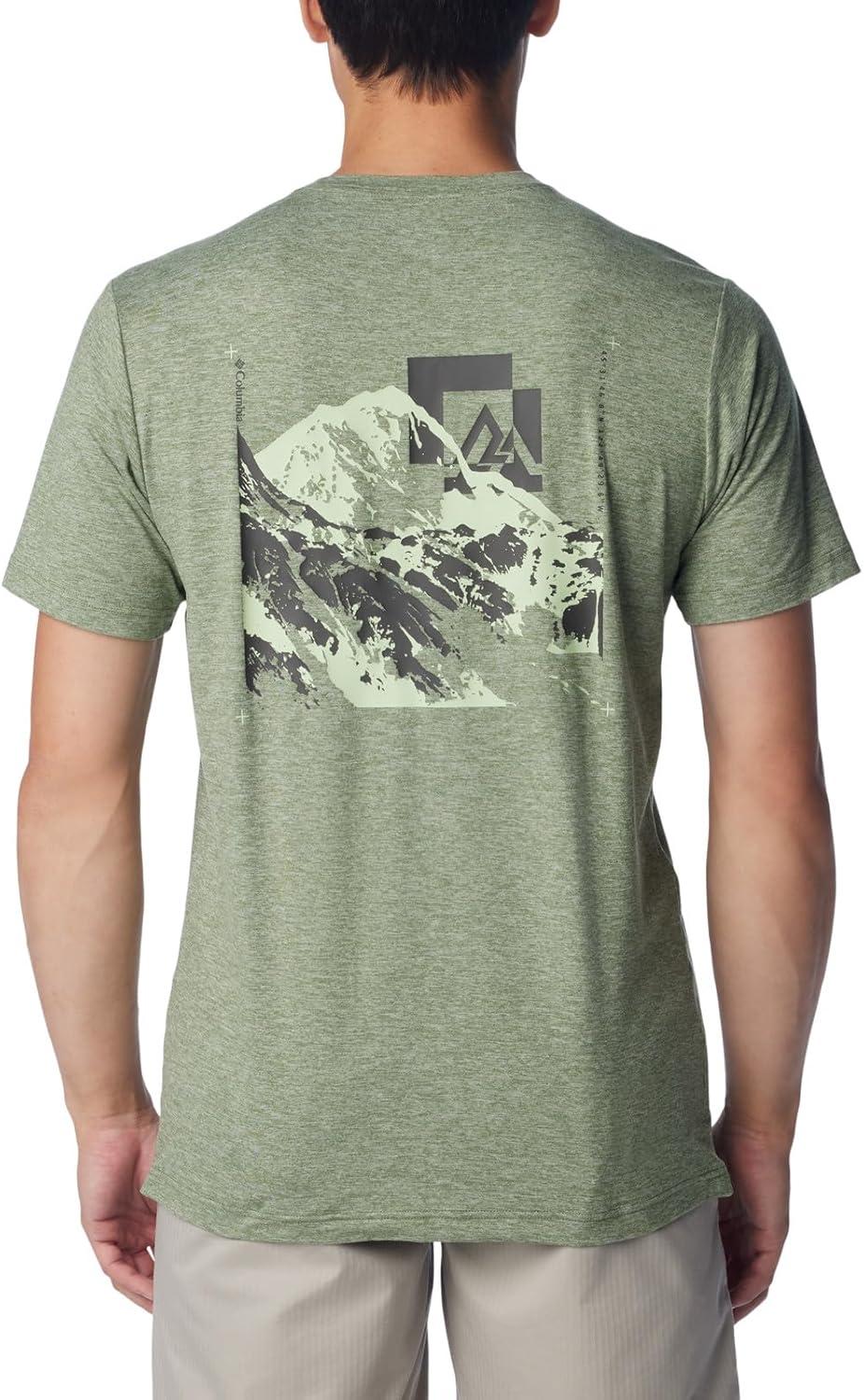 imageColumbia Mens Kwick Hike Back Graphic Short Sleeve TeeCanteen HeatherMountainair